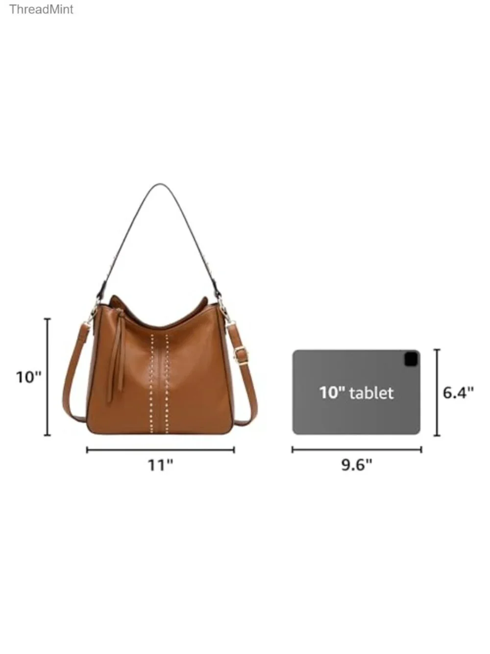 Faux Leather Studded Hobo Bag Crossbody Purse Shoulder Handbag Women